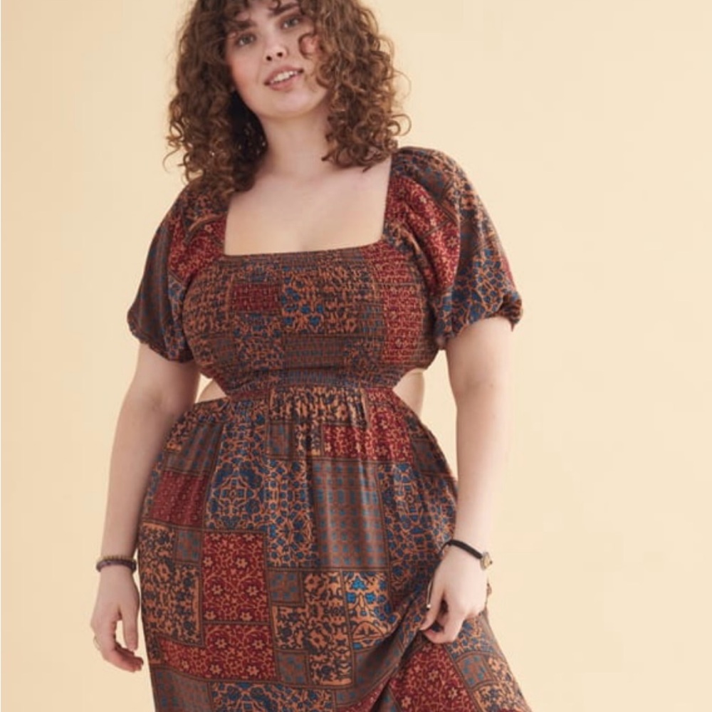 EARTHBOUND boho tile cut out maxi dress 🌞